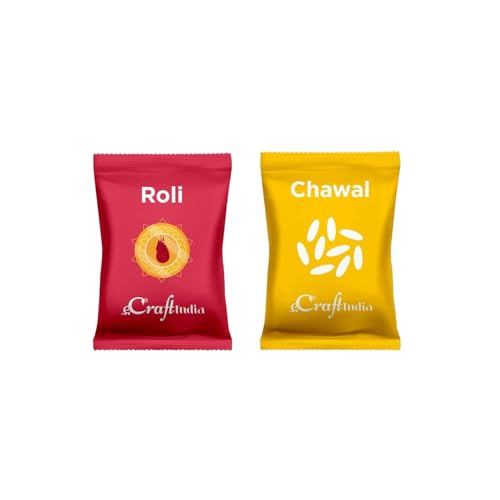 Image of eCraftIndia Pearl Designer Rakhi for Brother with Best Bro Ever Fridge Magnet & Roli Chawal Pack | Raksha Bandhan Rakhi for Bhaiya Bhai |