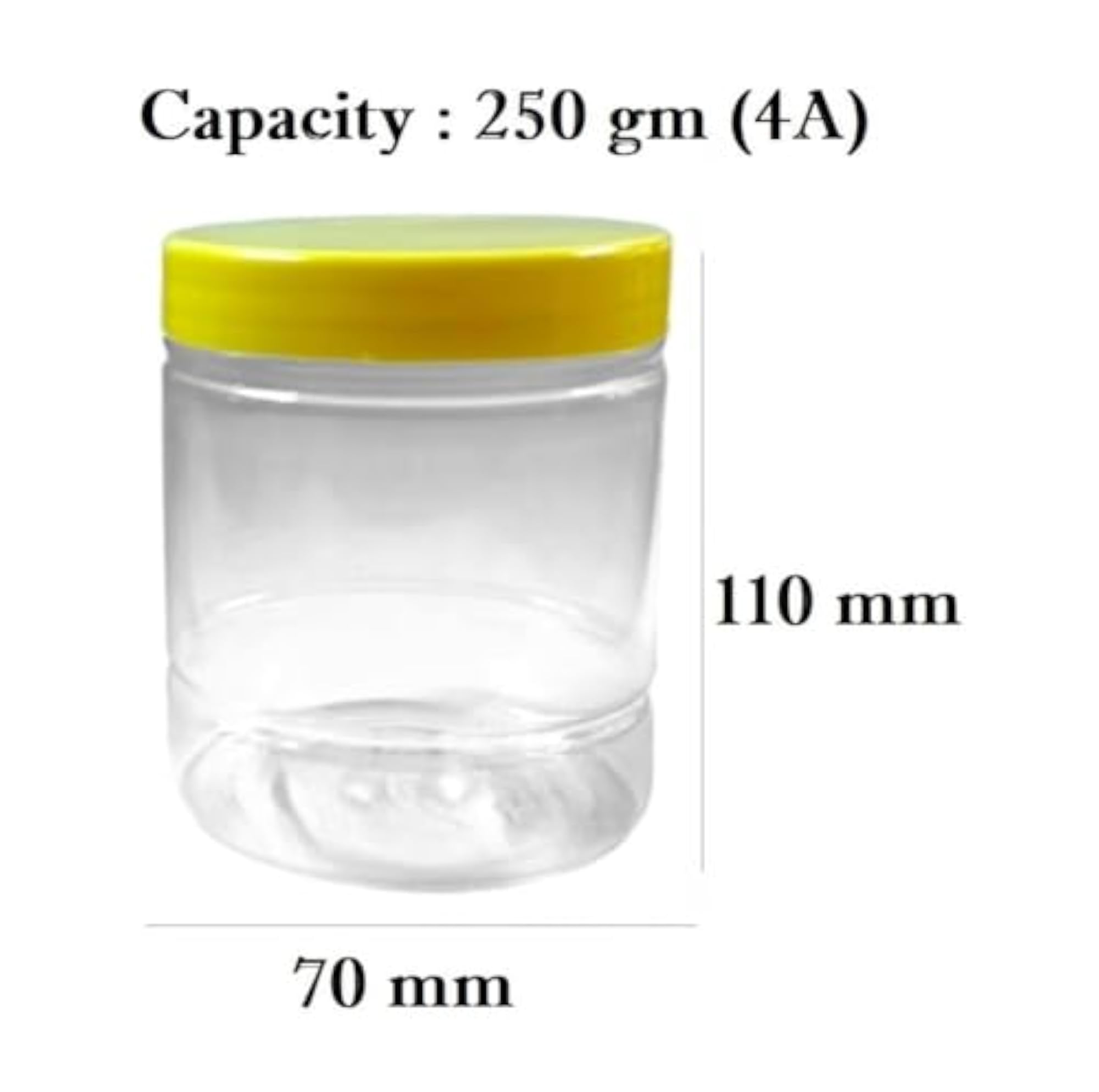 250 gm Plastic Pet Jar with Cap