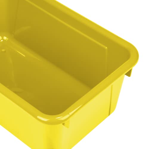 Image of Storex Small Cubby Bins, Pack of 5, 12.2 x 7.8 x 5.1 Inches, Yellow (62410U05C)