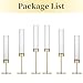 Hewory Gold Hurricane Candle Holders: Brass Candlestick Holders Set of 6 Tall Taper Candle Holders for Candlesticks Candle Sticks Holder Decor for Table Centerpiece Wedding Party Christmas Decorations