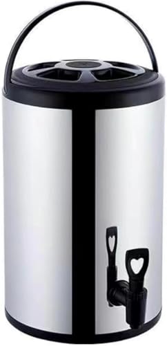 GERRBG ウォータージャグ 魔法瓶 大容量 水筒 ステンレス断熱バケツ 保冷 保温 キャンプ用品 アウトドア ウォータータンクドリンクサーバー サーバー スポーツドリンク対応 アウトドア 部活 防災 家庭 業務用 (スチール,6L)