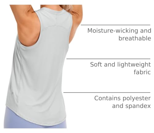 Image of CRZ YOGA Lightweight Racerback Tank Top | Workout, Moisture Wicking, Classic Fit, Hip Length, Reflective Spots, Sleeveless Shirts for Women