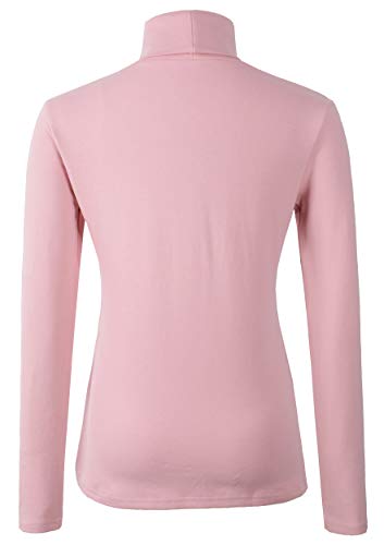 Image of Women's Soft Cotton Turtleneck Top Basic Pullover Sweater