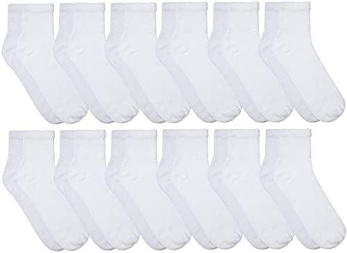 Yacht & Smith Mens Womens Diabetic Neuropathy Edema Socks, Cotton Crew, Ankle Medical Sock