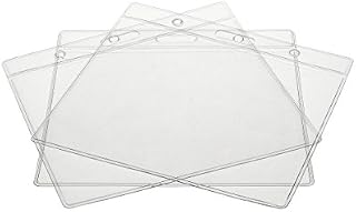 CKB Ltd 100x Conference Extra Large Horizontal Clear ID Badge Card Plastic Pocket Holder Pouchs 118mm x 110mm / Holds a Card 115mm x 95mm