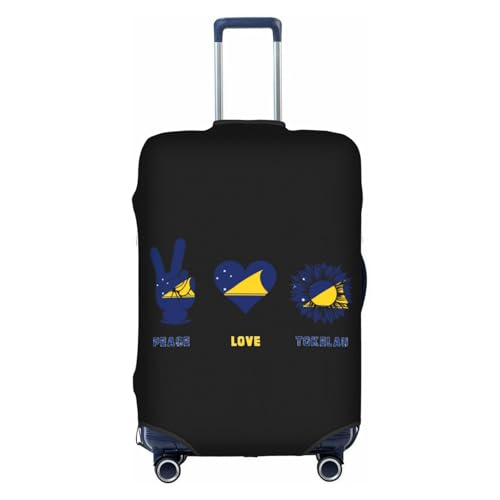 Peace Tokelau Tokelau People Flag Travel Luggage Cover Washable Suitcase Case Suitcase Protector Fit Luggage Cover Medium