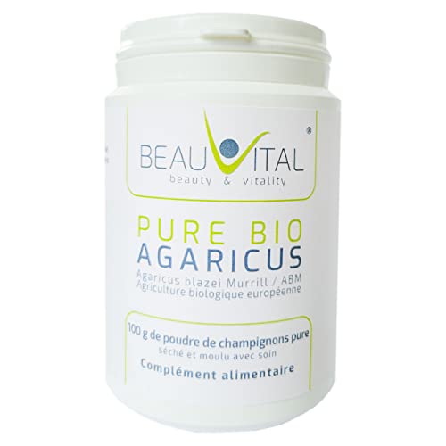 Pure Bio Agaricus blazei 100g ABM poudre de champignon médicinale de l'agriculture biologique de l'UE, végétalienne, sans additifs artificiels Cover