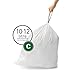 simplehuman Code C 60 Count, Dispenser Pack Custom Fit Liners, Drawstring Trash Bags, 10-12 Liter / 2.6-3.2 Gallon, White