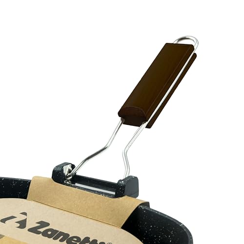 Zanetti, Bistecchiera 24 x 24 cm, Piastra grill in Alluminio Pressofuso ad Alto Spessore, Piastra Grill adatta ai Piani ad Induzione, Manico Pieghevole - immagine 5