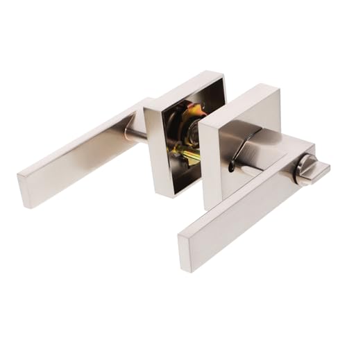 NUOBESTY アルミ製ドアノブ ロック付き 左右対応 マット仕上げ 室内ドア用 ベッドルーム バスルーム対応 ドアハンドル