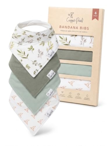 Image of Copper Pearl Baby Bibs 4 Pack & 6 Pack, Bandana Drool Bibs for Baby Girl & Boy, Soft Cotton Bibs for Drooling and Teething