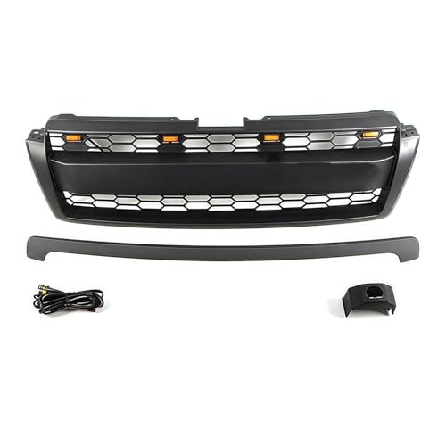 ラジエーターグリルミディアムネ ット 用 ランドクルーザー プラド FJ150 2010-2013 2014-2018 フロントグリル ライト付き マットブラック レーシング UWXYZABCD(2010-2013)