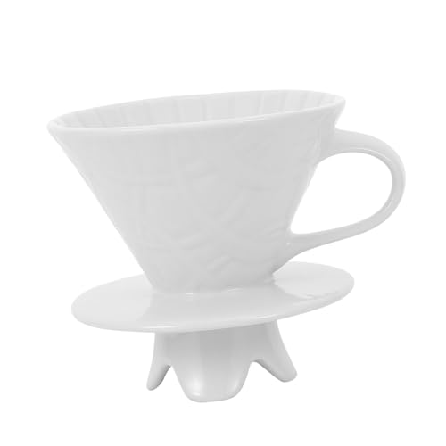 Amosfun 製フィルターカップ 手作りコーヒードリッパー 抽出 高温焼成セラミック 使用簡単 コンパクト設計 ホーム用 人対応
