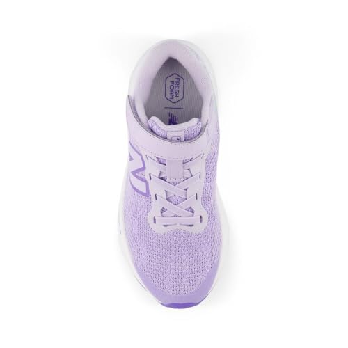 Image of New Balance Kid's Fresh Foam Arishi V4 Bungee Lace with Top Strap Running Shoe, Bright Lavender /Violet Crush, 2 M Little Kid