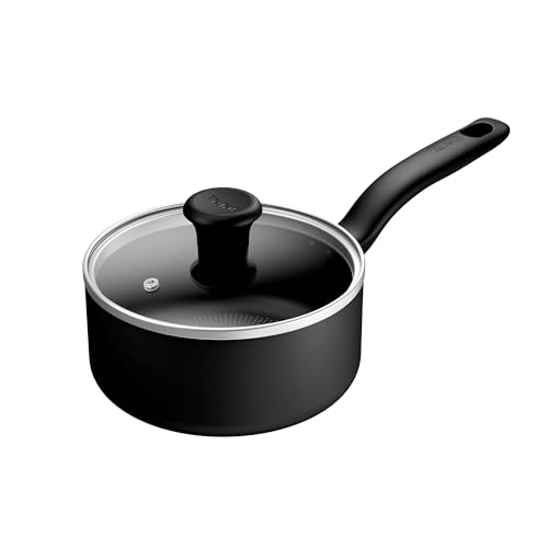 Tefal Casserole Titanium Essential 18 cm + couvercle, revêtement antiadhésif, sans danger en métal, compatible tous feux sauf induction, glisse parfaite, utilisation...