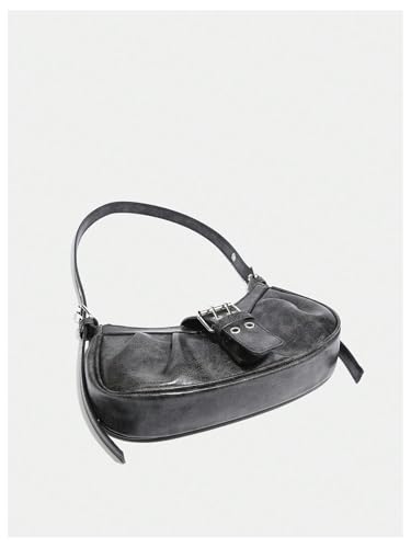 Verdusa Women's PU Leather Punk Rivet Shoulder Bags Vintage Handbag Purses3