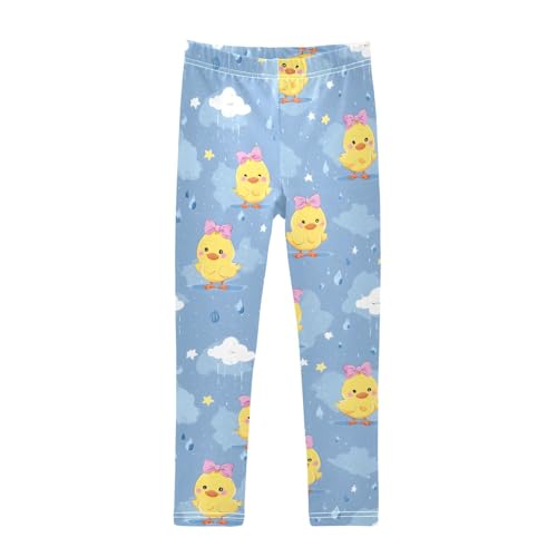Yellow Duck Rain Day Girls Leggings Soft Stretch Workout Yoga Dance Pants for Kids Casual Tights