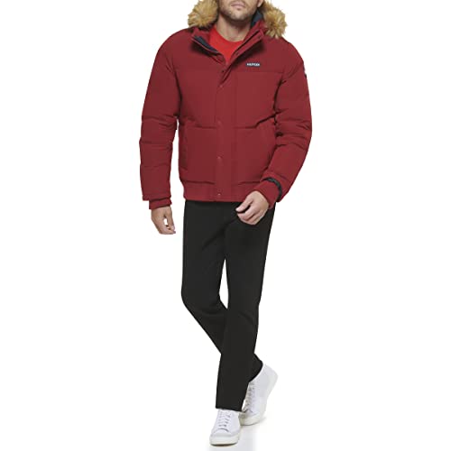 Image of Tommy Hilfiger Men's Arctic Cloth Quilted Snorkel Bomber Jacket (Standard and Big & Tall)