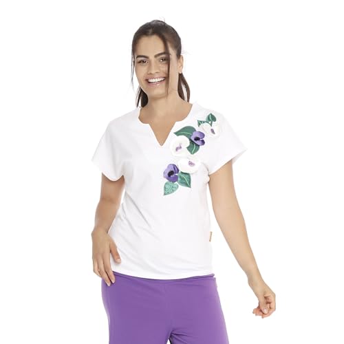 Mamatayoe Camiseta Bellorita Color Blanco con Flores