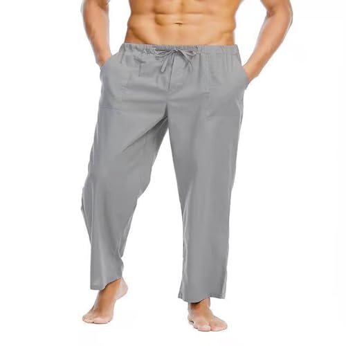Mens Wide Leg Pants Casual Stretch Waist Drawstring Lounge Pants Big and Tall Lightweight Comfy Trousers with Pockets4