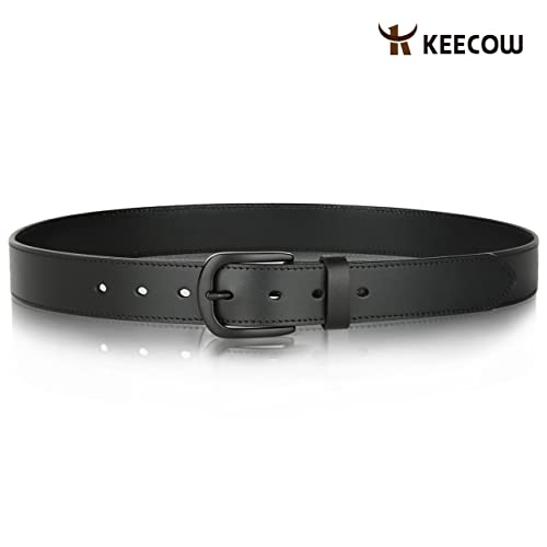 Image of KEECOW Men's 100% Italian Cow Leather Belt Men With Anti-Scratch Buckle,Packed in a Box