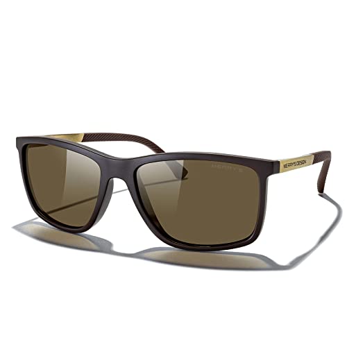 MERRY'S Unisex Rectangle Polarized Sunglasses For Fishing Driving Golf Aluminum Temple S8658