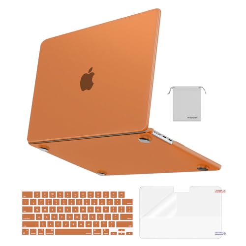 Image of MOSISO Compatible with MacBook Air 13 inch Case M5 2026 M4 M3 M2 2025-2022 A3449 A3240 A3113 A2681, 4 in 1 Kit Matte Hard Shell for MacBook Air 13.6 Case, Anti-Fingerprints&Ultra-Thin, Cosmic Orange