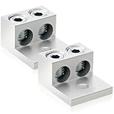 Blulu 2ピース デュアルアルミグラウンドラグ デュアル定格ダブルワイヤスプライスアルミニウム機械ラグ(2/0)