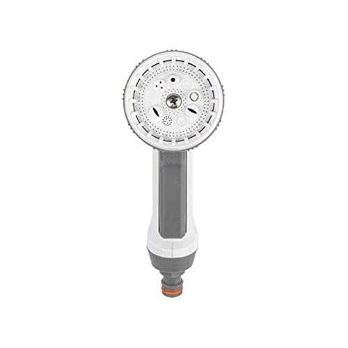 XYXXBB 8 Pattern Multi Function Garden Hose Pipe Water Nozzle Spray Gun Soft Grip (Color : 9 Patterns White+Grey)