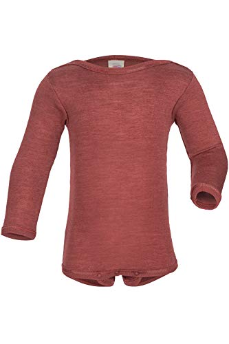 Baby Body Langarm, Wolle Seide, Engel, Kupfer, 86-92