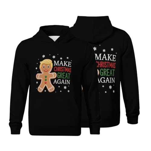 Kids Funny Xmas Make Christmas Great Again Boys Girls Lightweight Kangaroo Pocket Fleece Hoodies