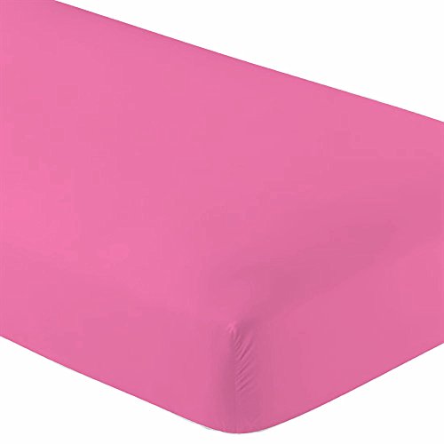 Image of DESTINY CRESCENT BEDDING Hospital Twin Extra Long 100% Cotton Jersey Sheet Set - Soft and Comfy Twin XL Pink