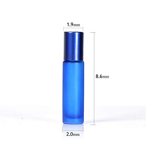 Colorful Frosted Glass Roll-On Bottles - Travel Essential Oil Vials