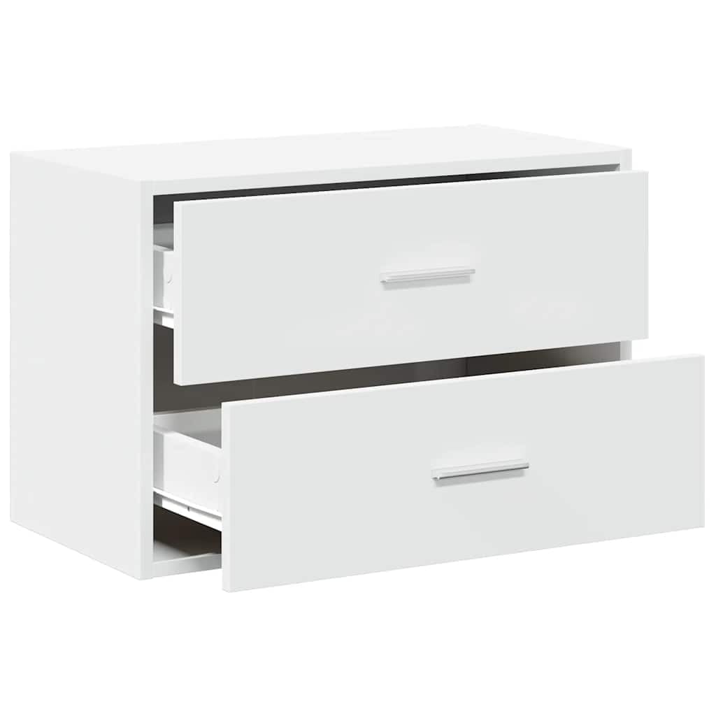 vidaXL Armadio con 2 Cassetti Bianco 60x31x40 cm in Legno Multistrato, armadietto, credenza, Armadio Buffet credenza, vetrina, Mobile Soggiorno