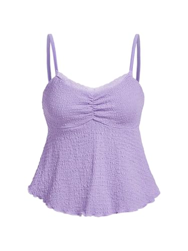 Image of SOLY HUX Women's Peplum Tops Summer Casual Ruched Flowy Going Out Top Spaghetti Strap Tank Camisole
