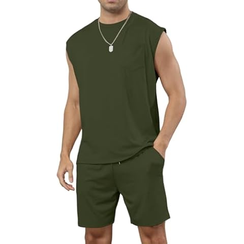 Halfword Men's Casual Sleeveless Tracksuit Set Cover