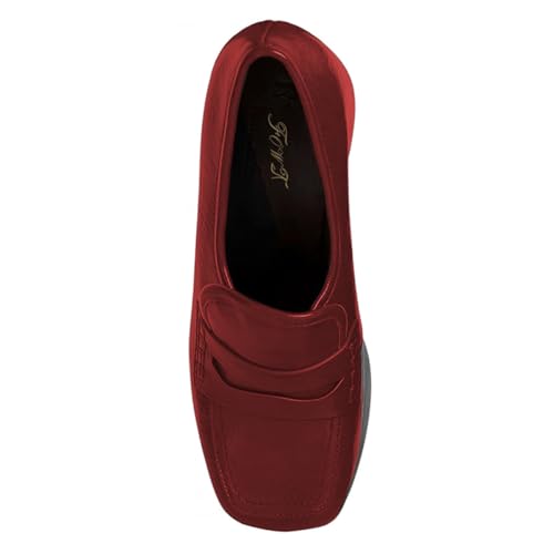 FOWT Women Square Toe Slip on Pumps Platform Wedge High Heel Loafers Sexy Outfit Stylish Shoes Size 4-16 US3