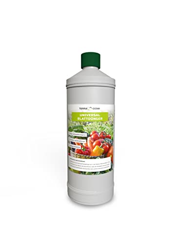 TerraDomi Blattdünger Universal | Konzentrat für Rasen, Gemüse und Beete | Spezialdünger mit wichtigen Mikronährstoffen | Für Pflanzen und Rasen im Außenbereich | 1 Liter