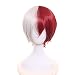 Yamia Anime Cosplay Wig for My Hero Academia Shoto Todoroki Cosplay Wigs with Free Wig Cap, Half Silver White Half Red