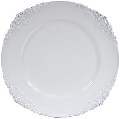 Koyal Wholesale Placa de carga vintage, color blanco (paquete de 4)