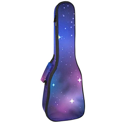 Housse de ukulélé concert ténor soprano violet ciel étoilé rembourrée 10mm
