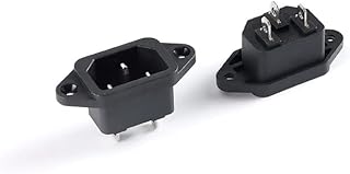 CE IEC320 C13 C14 AC Power Panel Socket, for PDU for UPS Rewirable Wiring Plug Electric Battery Receptacle Docking Outlet 10A 250V AC-01 (Size : Type3)