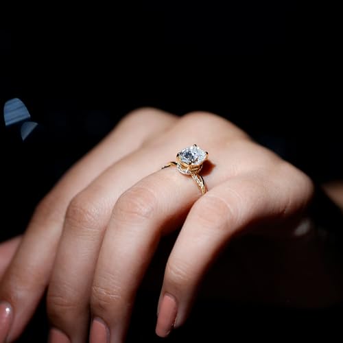 Certified Moissanite 7X9 MM Oval Engagement Ring for Women, D Color VS1 Clarity (With Ready to Gift Jewelry Box)4