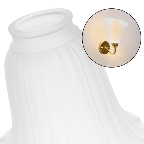 Image of VILLCASE glass pendant light glass shades for light fixtures ceiling light Lampshade hotel lamp shade Glass chandelier lampshade lampshade white Accessories desk lamp shade