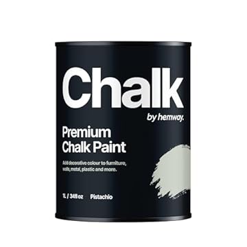 Hemway - Premium Chalk Paint - Pistachio Green 1 L | Chalky Matt Shabby Chic Finish For Interior Furniture & Walls | Quick Dry & 1 Coat