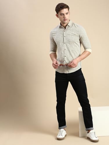 Image of SHOWOFFFF Men Printed Casual Shirt | Spread Collar Full Sleeves Cotton Shirt for Mens | Slim Fit Regular Length Shirt for Men's