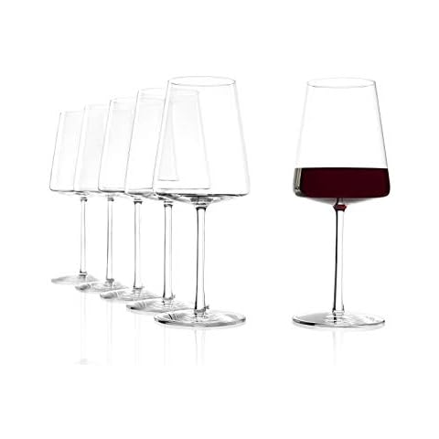 Stölzle Lausitz Power Red 517 ml, Set of 6 Wine Glasses, Dishwasher-Safe, Lead Crystal Glass, Elegant and Shatter-Resistant Cover