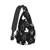 Adult Sling Bag Unisex Chest Bags Crossbody Backpack Sling Bags Casual Daypacks Shoulder Bag for Women Men Cycling Hiking Travel (black)
