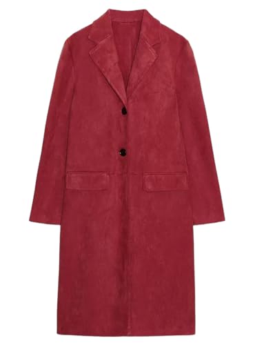 Blazer de Costume Long en Daim Résistant aux Plis pour Femme