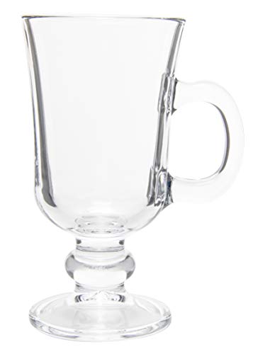 Red Co. Original Footed Clear Glass Irish Coffee Mug, Set Of 6-7.75 Ounce #TOP2